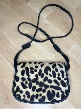 Leopard Print Crossbody Bag with Braided Strap